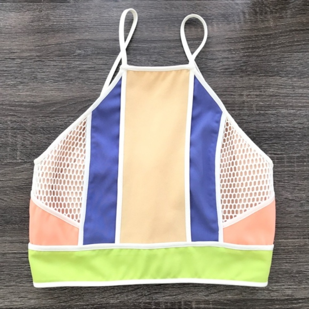 Color Block Crop Top